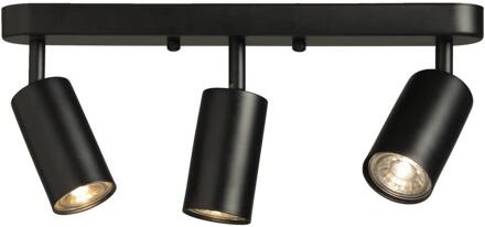 3-spot Basic - Mat - 10xØ38 Cm - Metaal - Zwart