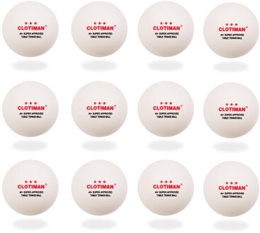 3-ster 40 + mm 2.8g Tafeltennis Ballen Wit Geel Ping Pong Ballen voor Wedstrijd En Training nieuw Materiaal ABS Plastic Ballen wit (12 stukken)