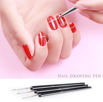 3 Sticks Nail Schilderen Geborsteld Plastic Kleur Haak Lijn Pen Pull Bloem Pen Nail Art Set Manicure Set Nail Kit art