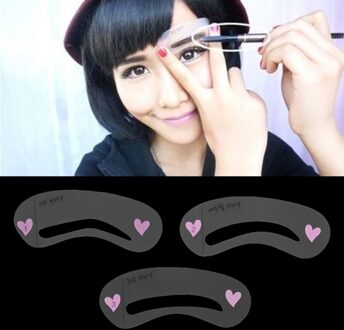 3 Stijlen Brow Shaping Guide Template Wenkbrauw Tekening Kaart Make-Up Stencil Top