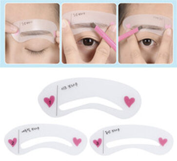 3 stijlen DIY Herbruikbare PVC Wenkbrauw Tekening Gids Kaart Wenkbrauw Sjabloon DIY Vrouwen Beauty Make Up Gereedschap