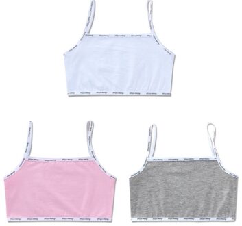 3 Stk/partij Kids Ondergoed Model 100% Katoen Meisjes Tank Top Candy Kleur Hemd Meisjes Vest 8-14years baifenhui