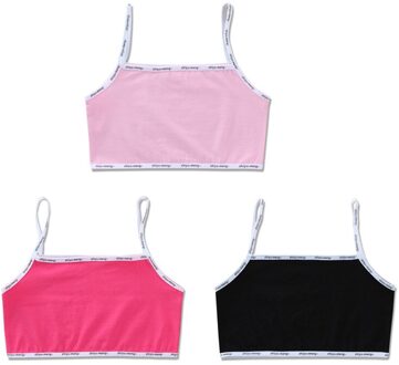 3 Stk/partij Kids Ondergoed Model 100% Katoen Meisjes Tank Top Candy Kleur Hemd Meisjes Vest 8-14years meifenhei