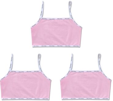 3 Stk/partij Kids Ondergoed Model 100% Katoen Meisjes Tank Top Candy Kleur Hemd Meisjes Vest 8-14years roze