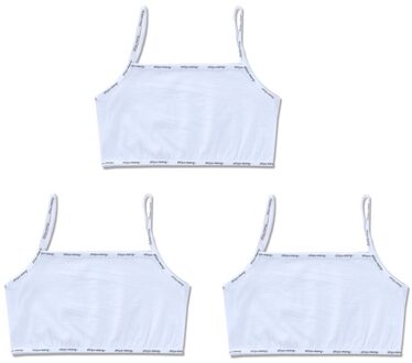 3 Stk/partij Kids Ondergoed Model 100% Katoen Meisjes Tank Top Candy Kleur Hemd Meisjes Vest 8-14years wit