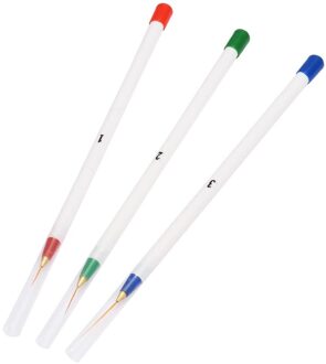 3 stks 1 set Nail DIY Borstels Nail Art Tekening Pen Witte Zachte Striping Liner Schilderen Streep Nail Art Penselen set Pen voor Manicure