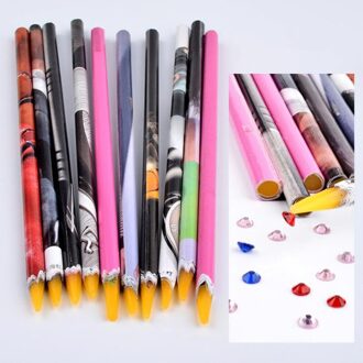 3 STKS Krijt Wax Pen Puntjes Potlood zelfklevende Rhinestones Gems Boren Picking Picker Tips Gereedschap DIY Salon Nail Art Manicure