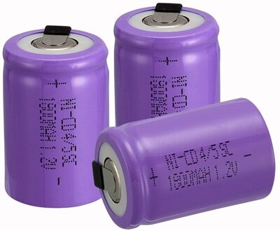 3 STKS Ni-Cd 4/5 SubC Sub C batterij Oplaadbare Batterij 1.2 V 1800 mAh met paars Tab 3.3 cm x 2.2 cm