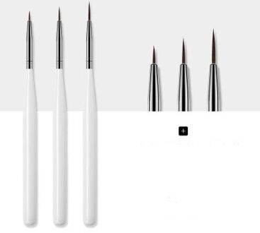 3 Stks/partij Borstels Voor Manicure Gradiënt Acryl Schilderen Borstel Voor Nail Borstel Uv Gel Bloem Tekening Pen Nail Art Tool
