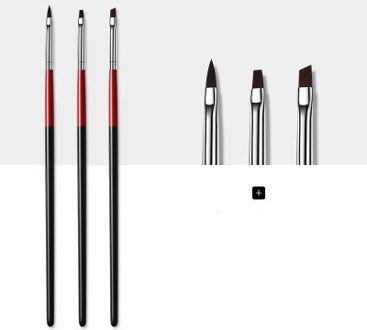 3 Stks/partij Borstels Voor Manicure Gradiënt Acryl Schilderen Borstel Voor Nail Borstel Uv Gel Bloem Tekening Pen Nail Art Tool