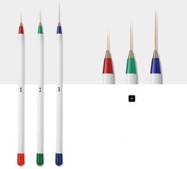 3 Stks/partij Borstels Voor Manicure Gradiënt Acryl Schilderen Borstel Voor Nail Borstel Uv Gel Bloem Tekening Pen Nail Art Tool