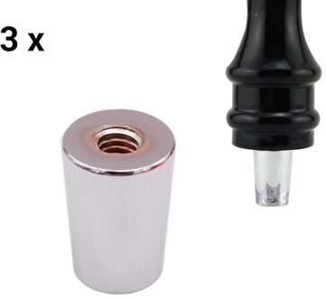 3 stks/partij Chrome Tap Handvat Beentje 1 "L Homebrew Bier Tap Onderdelen Past standaard kraan en handvat 3/8" UNC 5/16 ″BSW