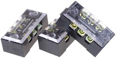 3 Stks/partij Dual Row 3 Positie Schroefklemmenblok Strip 600V 15A W Cover Tb-1503 Barrière terminal Blok