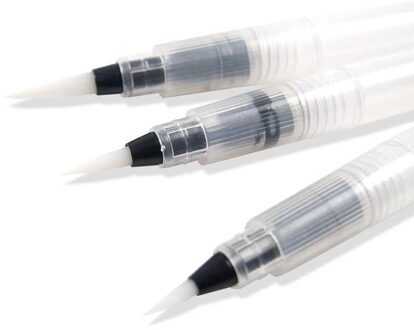 3 Stks/partij Hervulbare Verf Borstel Zachte Borstel Pen Inkt Water Kleur Kalligrafie Voor Schilderen Sml Marker Pen