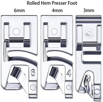 3 Stks/partij Mini Naaimachine Voet Presser 3Mm/4Mm/6Mm Rolzoom Voeten Set Voor huishoudelijke Naaien Accessoires 3stk A reeks