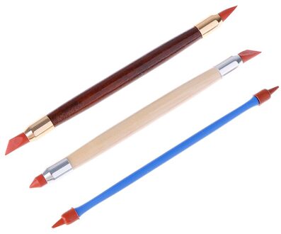 3 Stks/partij Silicon Rubber Shaper Pen Dubbele Kop Aardewerk Klei Gereedschappen Aardewerk Keramiek Carving Modeling Shaping Tool