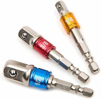 3 Stks/partij Socket Bit Adapter Set Hex Shank Extension Tot 1/4 3/8 1/2 Inch Klopboormachine Driver-M25