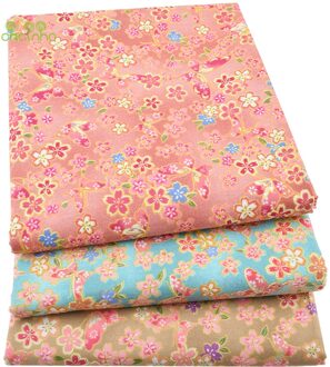 3 Stks/partij, Twill Katoen Stof Patchwork Bronzing Tissue Doek Fat Quarter Bundel Van Handgemaakte Diy Quilten Naaien Textiel Materiaal