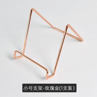 3 Stks/partijen Draagbare Metalen Lezen Boek Houder Ondersteuning Document Plank Bookstand Tablet Muziek Score Recept Stand D50 roos goud klein