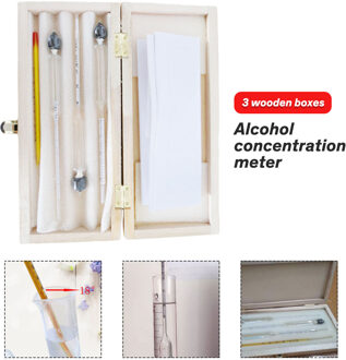 3 Stks/set 0-100% Alcoholometers Professionele Blaastest Alcohol Tester Concentratie Meter Voor Wijn Alcohol Met Thermometer