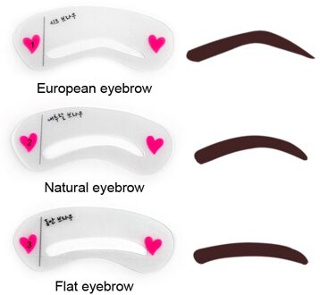 3 stks/set 3 soorten Herbruikbare Wenkbrauw Stencils Eye Brow DIY Tekening Gids Styling Vormgeven Grooming Template Card Make-Up Schoonheid