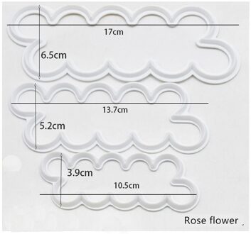 3 Stks/set 3D Rose Petal Flower Shaped Cutter Maker Elegante Cakevorm Fondant Cake Decorating Mould Sugar Craft Mould Diy gereedschap roos bloem