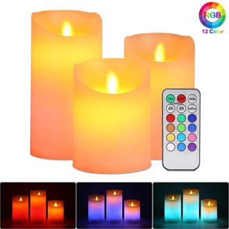 3 Stks/set Afstandsbediening Led Vlamloze Kaars Lights Jaar Kaarsen Batterij Aangedreven Led Tea Lights Pasen Kaars Met Verpakking