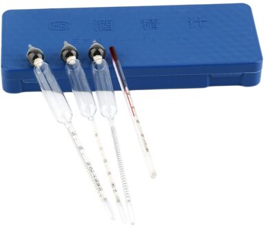 3 stks/set Alcoholmeter Meter 0 ~ 100% Handheld Tool Hydrometer concentratie Geesten Tester met Thermometer