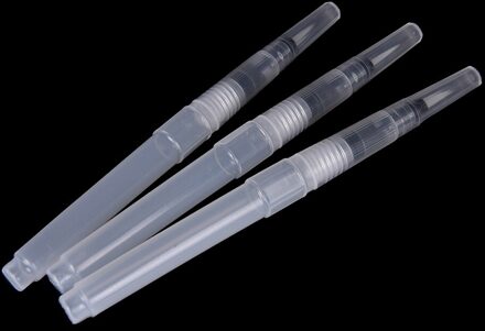 3 Stks/set Aquarel Ronde Zachte Borstel Pen Set Maat Midden Art Lange Water Borstel Pen Platte Penpunt Aquarel Art Marker