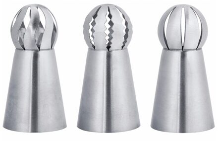 3 Stks/set Bal Bloem Icing Piping Nozzles Cake Decoratie Gereedschappen Keuken Gebak Cupcake Bakken Gebak Gereedschap