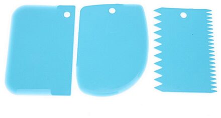 3 Stks/set Cake Schraper Fondant Schraper Cake Decorating Vlakte Cake Schraper Cake Icing Schraper Cake Soepeler Voor Fondant Bakken blauw