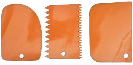 3 Stks/set Cake Schraper Fondant Schraper Cake Decorating Vlakte Cake Schraper Cake Icing Schraper Cake Soepeler Voor Fondant Bakken oranje