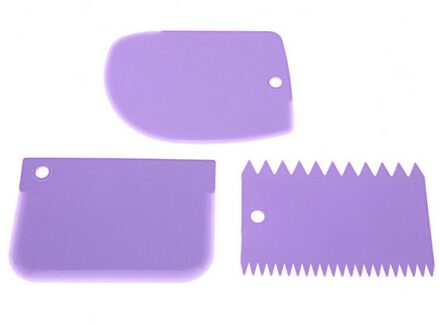 3 Stks/set Cake Schraper Fondant Schraper Cake Decorating Vlakte Cake Schraper Cake Icing Schraper Cake Soepeler Voor Fondant Bakken paars