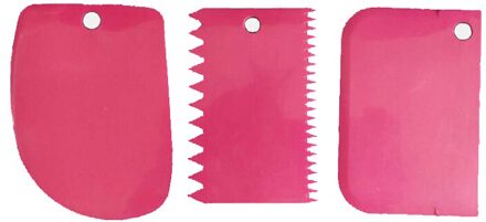 3 Stks/set Cake Schraper Fondant Schraper Cake Decorating Vlakte Cake Schraper Cake Icing Schraper Cake Soepeler Voor Fondant Bakken roze