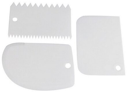 3 Stks/set Cake Schraper Fondant Schraper Cake Decorating Vlakte Cake Schraper Cake Icing Schraper Cake Soepeler Voor Fondant Bakken wit
