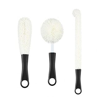 3 Stks/set Clean Brush Tool Set Voor Brush Tool Metalen Wijn Decanter Cup Container Reinigers Cleaning Kit zwart