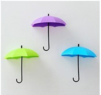 3 Stks/set Creatieve Paraplu Vorm Muur Haak Kleurrijke Houder Hanger Houder Muur Haak Keuken Organizer Badkamer Accessoires 001