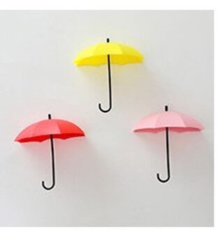 3 Stks/set Creatieve Paraplu Vorm Muur Haak Kleurrijke Houder Hanger Houder Muur Haak Keuken Organizer Badkamer Accessoires 002