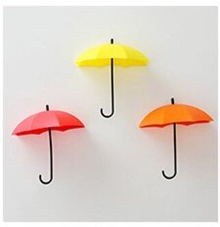 3 Stks/set Creatieve Paraplu Vorm Muur Haak Kleurrijke Houder Hanger Houder Muur Haak Keuken Organizer Badkamer Accessoires 003
