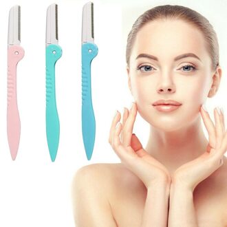 3 Stks/set Draagbare Opvouwbare Wenkbrauw Trimmer Wenkbrauw Brow Scheermes Dermaplaning Pijnloos Ontharing Voor Wenkbrauwen Facial Make-Up Tool