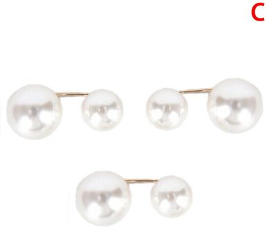 3 Stks/set Dubbele Pearl Pins Voor Vrouwen Veiligheid Pin Broche Vrouwelijke Kleding Accessoires Gesimuleerde Pearl Knit Shirt Broches Sieraden wit kleur