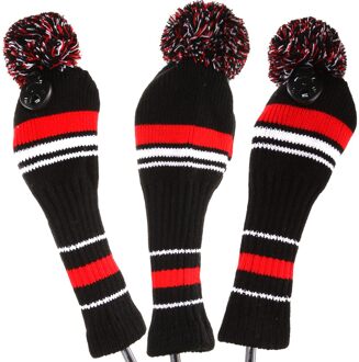 3 Stks/set Gebreide Lange Hals Sok Stijl Golf Hoofd Covers Voor Driver & Fairway Woods (1 #3 #5 #)