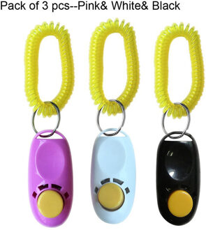 3 stks set Hond Opleiding Clicker met Polsband Grote Knop Hond Trein Plastic Portable Sound Clicker Voor Hond training Levert