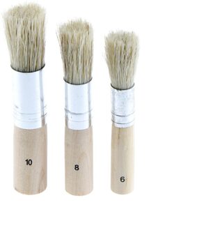 3 Stks/set Houten Stencil Borstel Varkenshaar Borstels Acryl Aquarel Olieverf School Accessoires