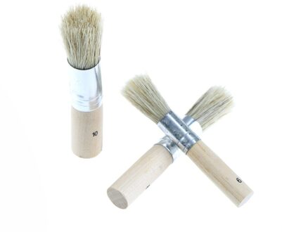 3 Stks/set Houten Stencil Borstel Varkenshaar Borstels Acryl Aquarel Olieverf
