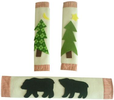 3 stks/set Kerstboom Beer Keuken Handschoenen Kerst Magnetron Deur Koelkast Decoratie Thuis Keuken Benodigdheden