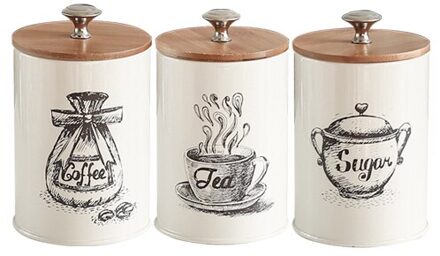 3 Stks/set Keuken Metalen Spice Kruiden Bus Zout Suiker Peper Container Jar X022 wit koffie