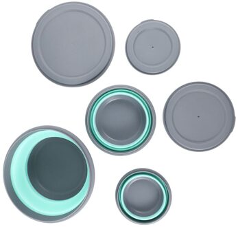 3 Stks/set Kom Sets Siliconen Vouwen Lunchbox Vouwen Kom Draagbare Siliconen Vouwen Kom Opvouwbare Slakom Met Deksel