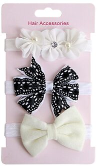 3 Stks/set Lace Bows Baby Hoofdband Prinses Bloem Kinderen Meisje Haar Band Elastische Kids Tulbanden Baby Haar Accessoires Voor Meisjes 1