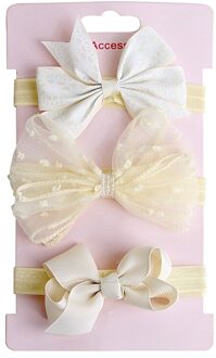 3 Stks/set Lace Bows Baby Hoofdband Prinses Bloem Kinderen Meisje Haar Band Elastische Kids Tulbanden Baby Haar Accessoires Voor Meisjes 2